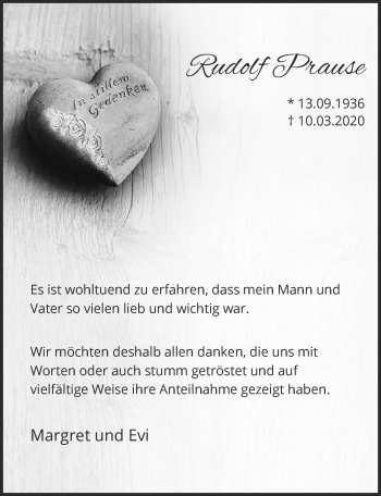 Anzeige von Rudolf Prause von  Blickpunkt Euskirchen 