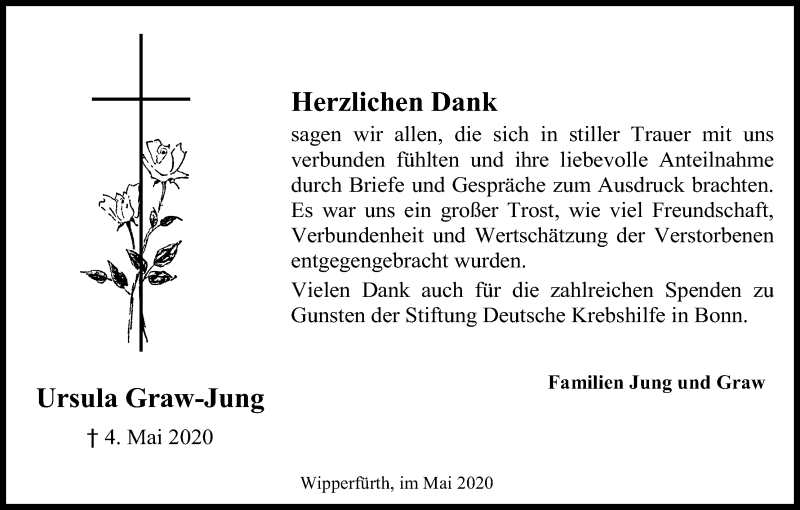  Traueranzeige für Ursula Graw-Jung vom 30.05.2020 aus Kölner Stadt-Anzeiger / Kölnische Rundschau / Express