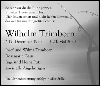 Anzeige von Wilhelm Trimborn von Kölner Stadt-Anzeiger / Kölnische Rundschau / Express
