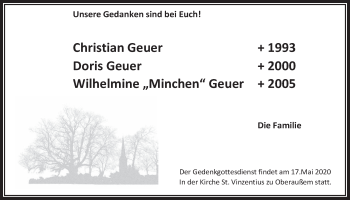 Anzeige von Wilhelmine Geuer von  Werbepost 