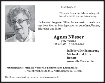 Anzeige von Agnes Nüsser von  Werbepost 