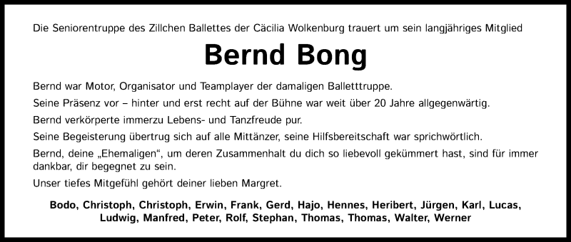  Traueranzeige für Bernd Bong vom 24.06.2020 aus Kölner Stadt-Anzeiger / Kölnische Rundschau / Express