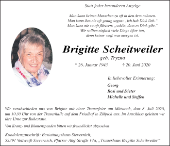 Anzeige von Brigitte Scheitweiler von  Blickpunkt Euskirchen 
