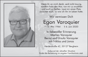 Anzeige von Egon Varoquier von  Werbepost 