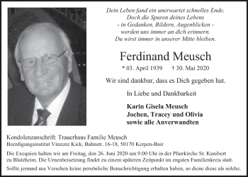 Anzeige von Ferdinand Meusch von  Werbepost 