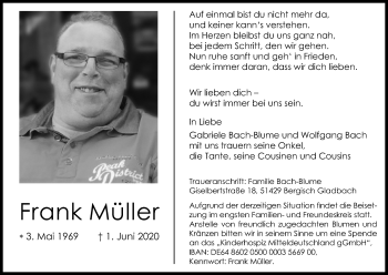 Anzeige von Frank Müller von Kölner Stadt-Anzeiger / Kölnische Rundschau / Express