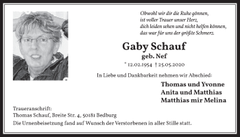 Anzeige von Gaby Schauf von  Werbepost 