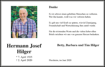 Anzeige von Hermann Josef Hilger von  Schaufenster/Blickpunkt 