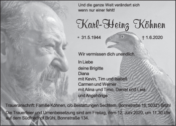Anzeige von Karl-Heinz Köhnen von  Schlossbote/Werbekurier 
