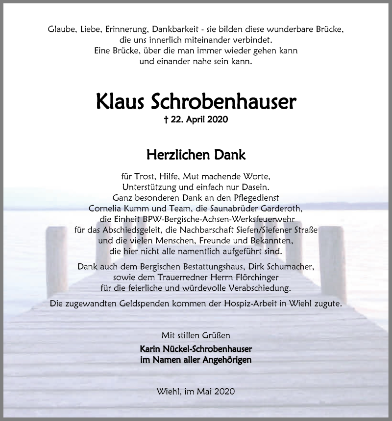  Traueranzeige für Klaus Schrobenhauser vom 05.06.2020 aus  Anzeigen Echo 