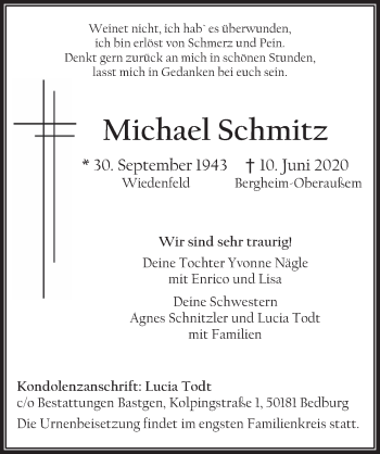 Anzeige von Michael Schmitz von  Werbepost 