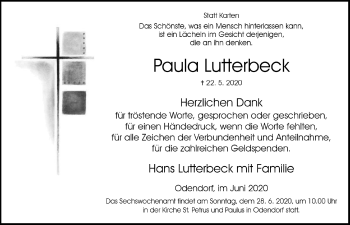 Anzeige von Paula Lutterbeck von  Schaufenster/Blickpunkt 