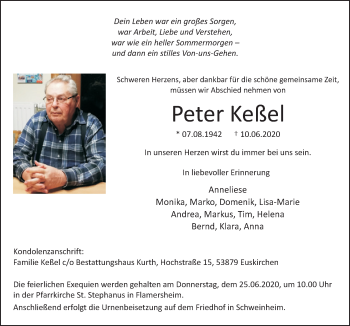 Anzeige von Peter Keßel von  Blickpunkt Euskirchen 