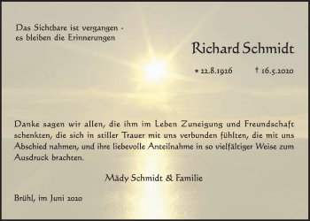 Anzeige von Richard Schmidt von  Schlossbote/Werbekurier 