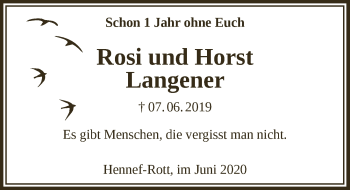 Anzeige von Rosi  Langener von  Extra Blatt 