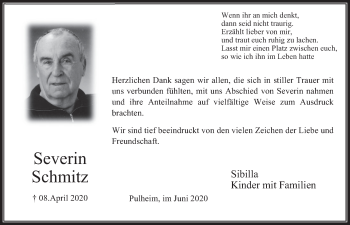 Anzeige von Severin Schmitz von  Wochenende 