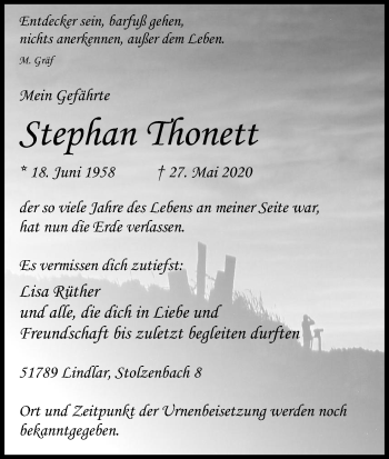 Anzeige von Stephan Thonett von Kölner Stadt-Anzeiger / Kölnische Rundschau / Express