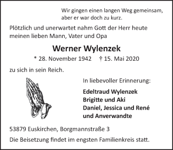 Anzeige von Werner Wylenzek von  Blickpunkt Euskirchen 