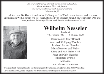 Anzeige von Wilhelm Nesseler von  Schlossbote/Werbekurier 