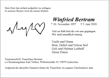 Anzeige von Winfried Bertram von  Blickpunkt Euskirchen 