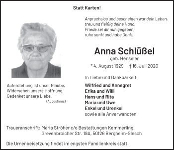 Anzeige von Anna Schlüßel von  Werbepost 