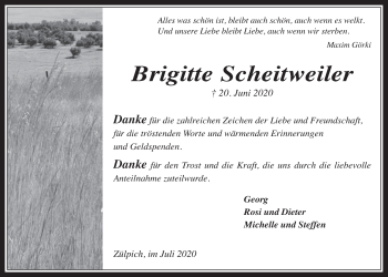 Anzeige von Brigitte Scheitweilet von  Blickpunkt Euskirchen 
