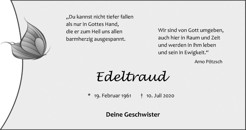  Traueranzeige für Edeltraud Kolter vom 18.07.2020 aus Kölner Stadt-Anzeiger / Kölnische Rundschau / Express