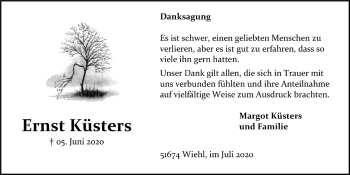 Anzeige von Ernst Küsters von  Anzeigen Echo 