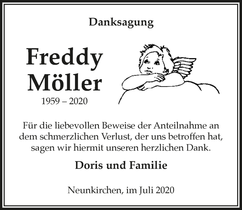  Traueranzeige für Freddy Möller vom 17.07.2020 aus  Extra Blatt 