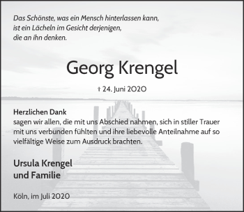Anzeige von Georg Krengel von  Kölner Wochenspiegel 