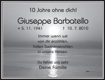 Anzeige von Giuseppe Barbatello von  Werbepost 