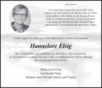 Anzeige von Hannelore Elsig von  Blickpunkt Euskirchen 