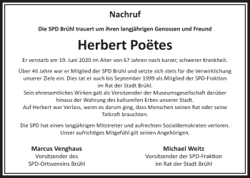 Anzeige von Herbert Poötes von  Schlossbote/Werbekurier 