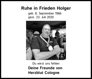 Anzeige von Holger  von Kölner Stadt-Anzeiger / Kölnische Rundschau / Express
