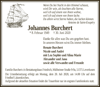 Anzeige von Johannes Burchert von  Lokale Informationen 