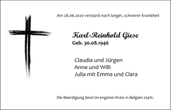 Anzeige von Karl-Reinhold Giese von  Werbepost 