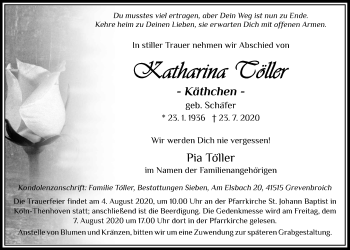 Anzeige von Katharina Cöller von  Kölner Wochenspiegel 