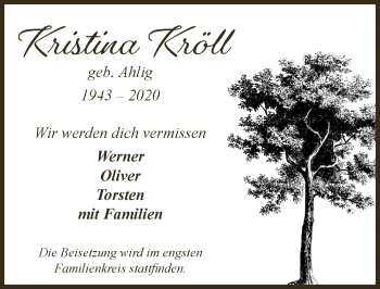 Anzeige von Kristina Kröll von  Kölner Wochenspiegel 