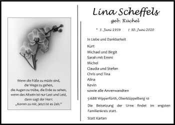 Anzeige von Lina Scheffels von  Anzeigen Echo 