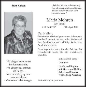 Anzeige von Maria Mohren von  Werbepost 