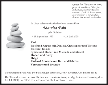 Anzeige von Martha Pohl von  Werbepost 
