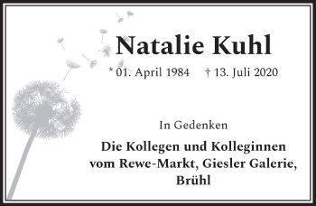 Anzeige von Natalie Kuhl von  Schlossbote/Werbekurier 