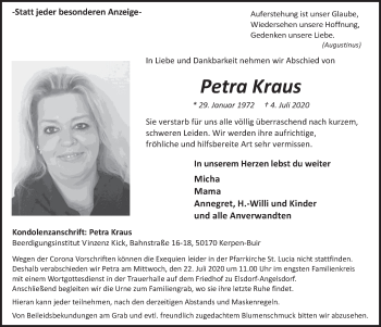 Anzeige von Petra Kraus von  Werbepost 
