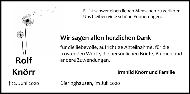  Traueranzeige für Rolf Knörr vom 25.07.2020 aus Kölner Stadt-Anzeiger / Kölnische Rundschau / Express