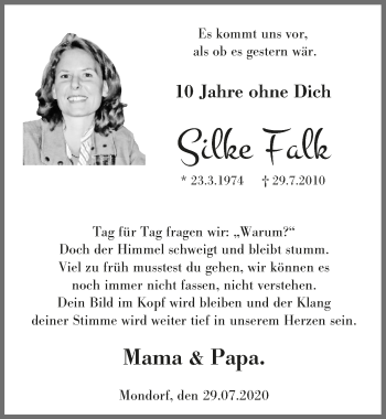 Anzeige von Silke Falk von  Extra Blatt 