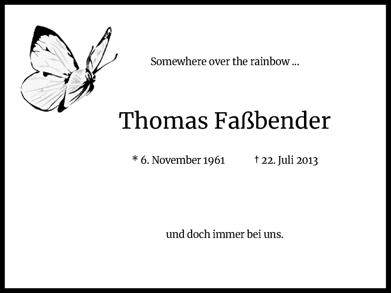  Traueranzeige für Thomas Faßbender vom 18.07.2020 aus Kölner Stadt-Anzeiger / Kölnische Rundschau / Express