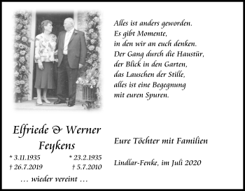 Anzeige von Werner Feykens von Kölner Stadt-Anzeiger / Kölnische Rundschau / Express