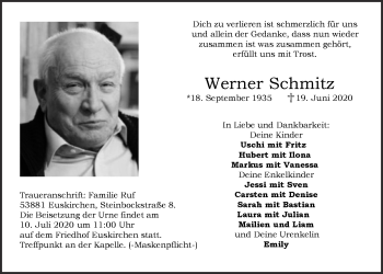 Anzeige von Werner Schmitz von  Blickpunkt Euskirchen 