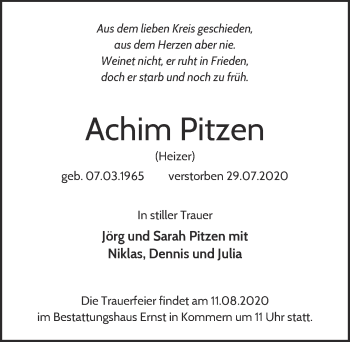 Anzeige von Achim Pitzen von  Blickpunkt Euskirchen 