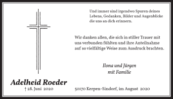 Anzeige von Adelheid Roeder von  Werbepost 